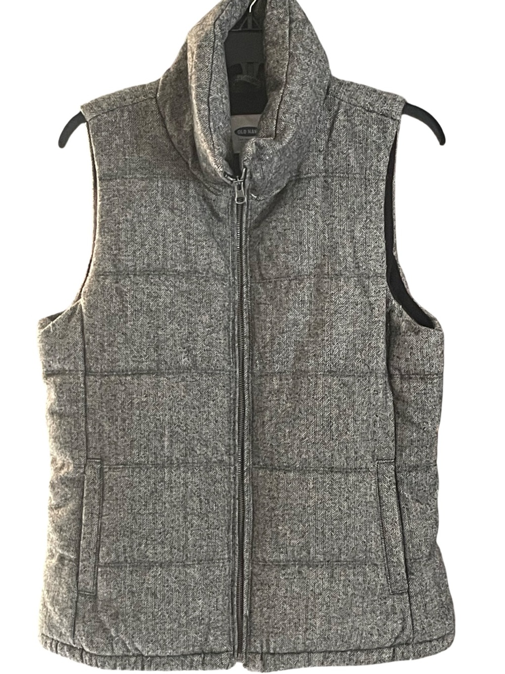 Old Navy Herringbone Quilted Vest Fleece Lined Sleeveless Adult Medium